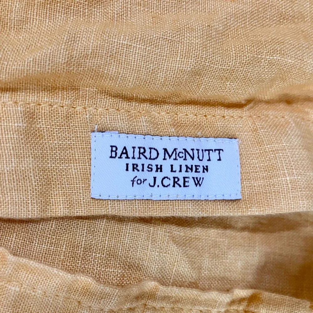 J CREW Baird McNutt Irish Linen Button Up Shirt 18 Ombre Dip Dye Preppy Resort